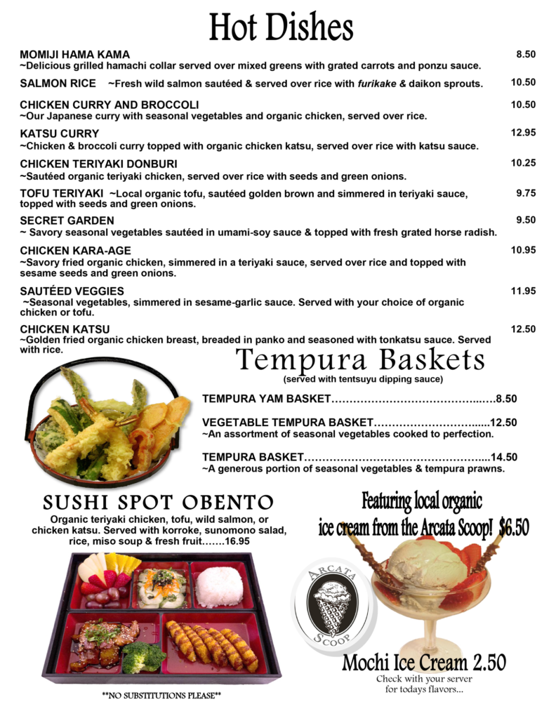 Menu Sushi Spot